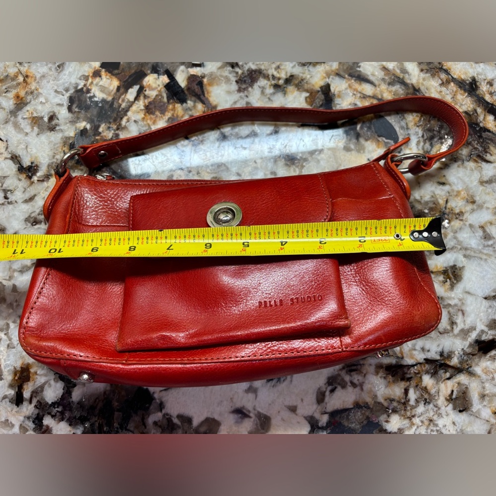 Wilsons Leather Red/Orange Shoulder Bag with Wallet - Picture 12 of 15